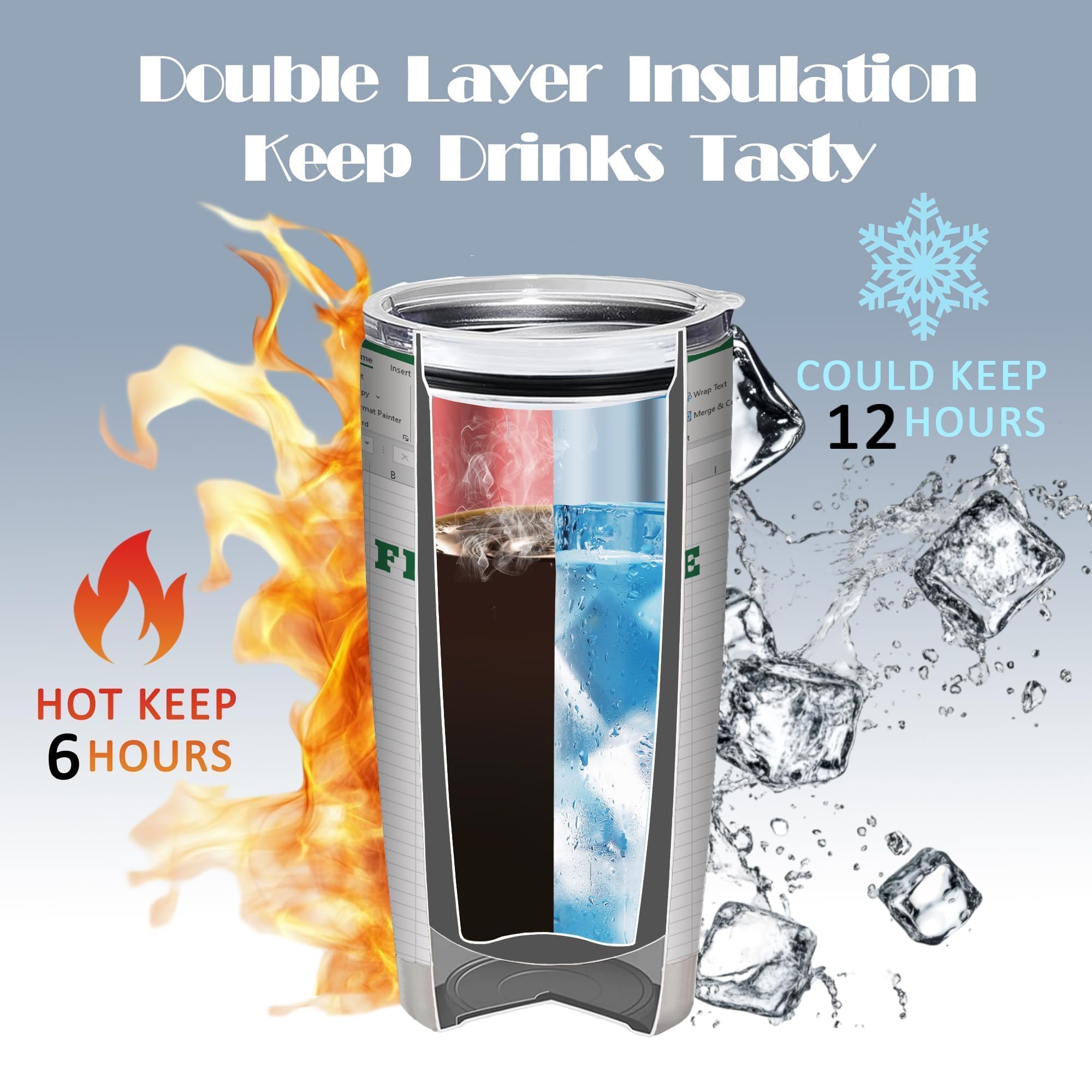 ATHAND Accountant Mug Gifts-Accountant Funny Cups- Freak In The Sheets Excel Mug-Excel Shortcut -Stainless Steel Tumblers Gifts for Accountant, na CPA,CFO, Coworkers, Men, Women Tumbler 20 oz