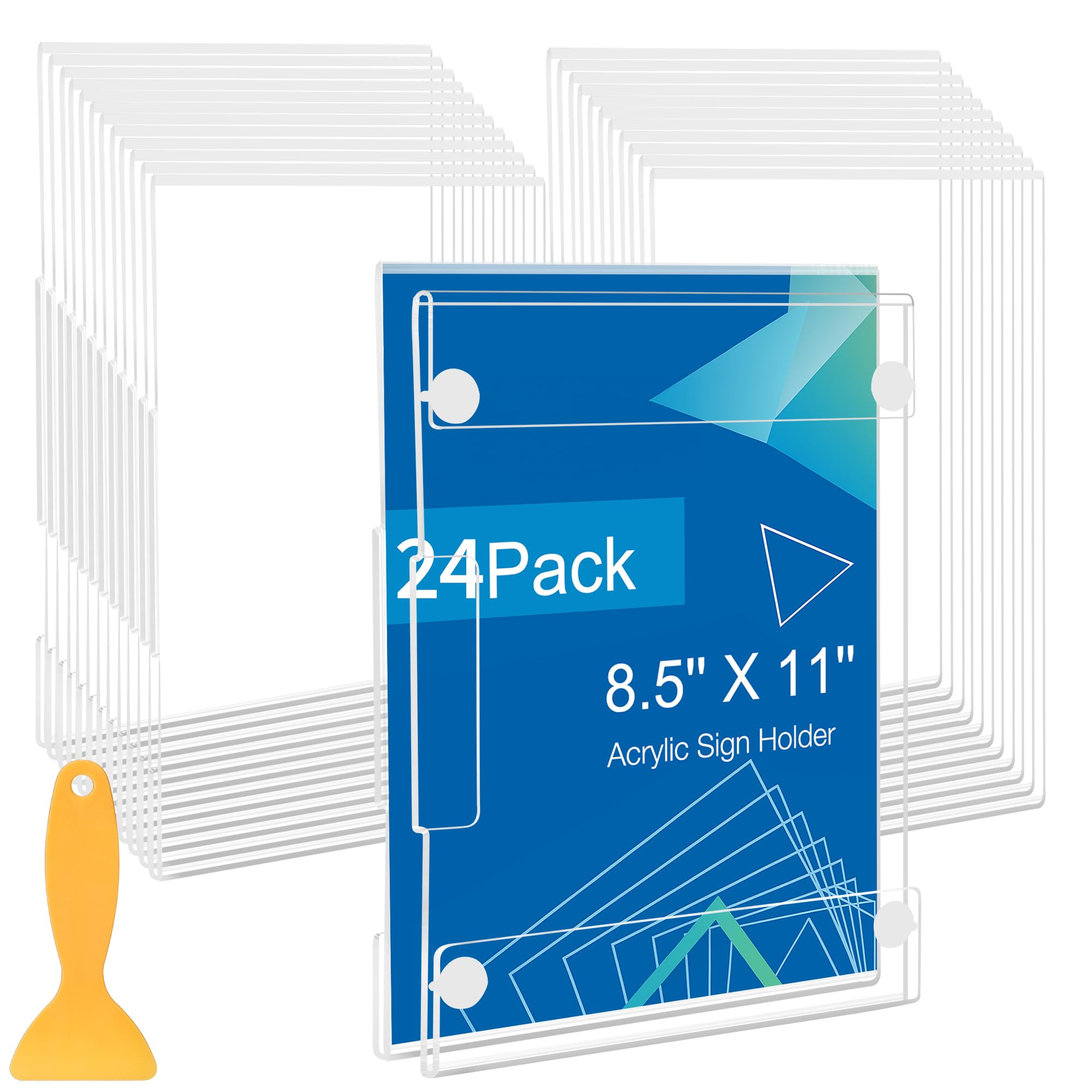 Photo 1 of *MISSING PARTS - see clerk notes*
24 Pack Acrylic Sign Holder 8.5 x 11 Wall Mount, Vertical & Horizontal Use, Wall Sign Holder Memo Document Menu Holder for Office Store Restaurants Wedding Party Decoration, No Drilling