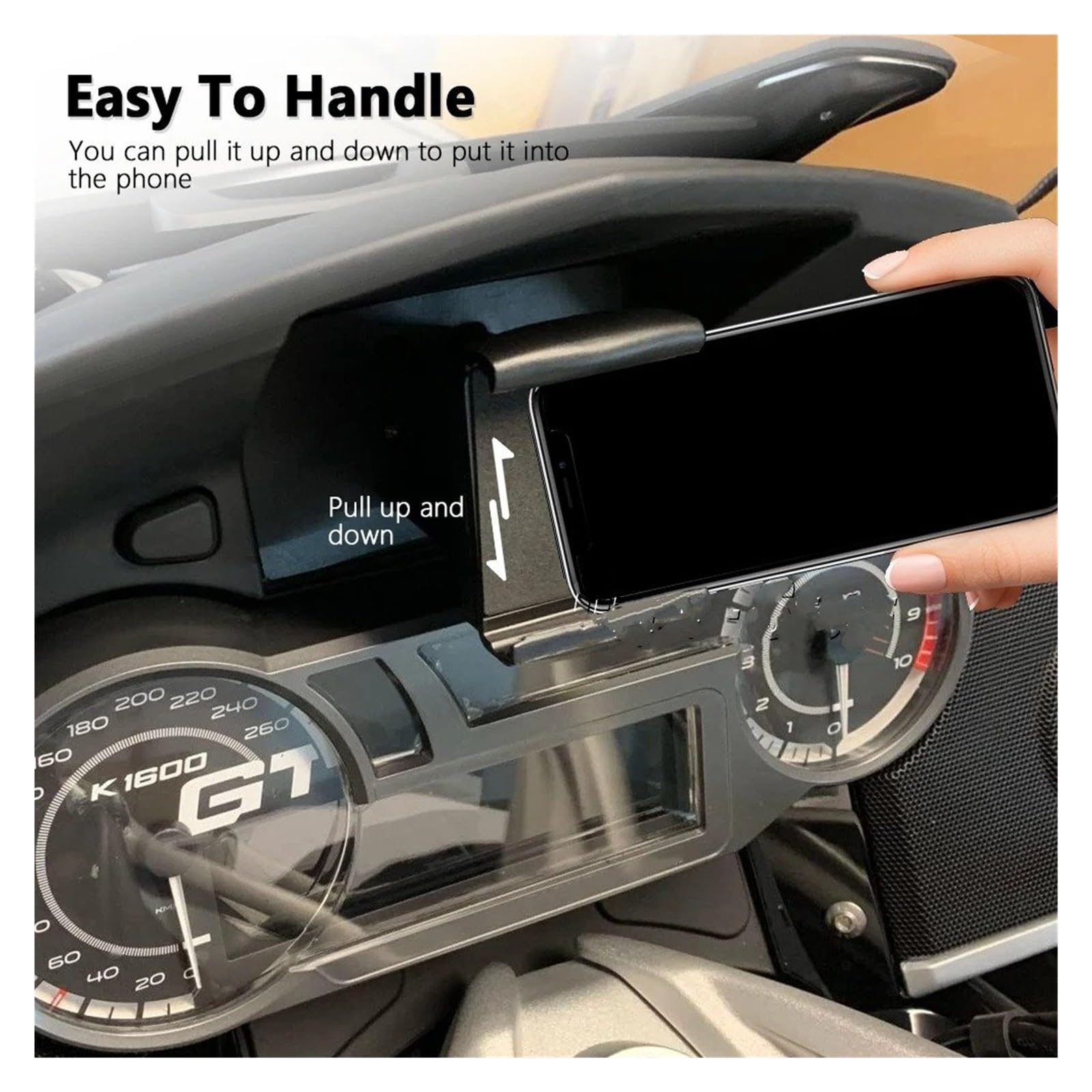 Soporte Manillar Moto para BMW K1600GTL K1600GT K1600B K 1600 B GT GTL 2011-2020 Soporte Navegación GPS Teléfono Y Motocicleta Cargador USB Soporte Móvil Bicicleta
