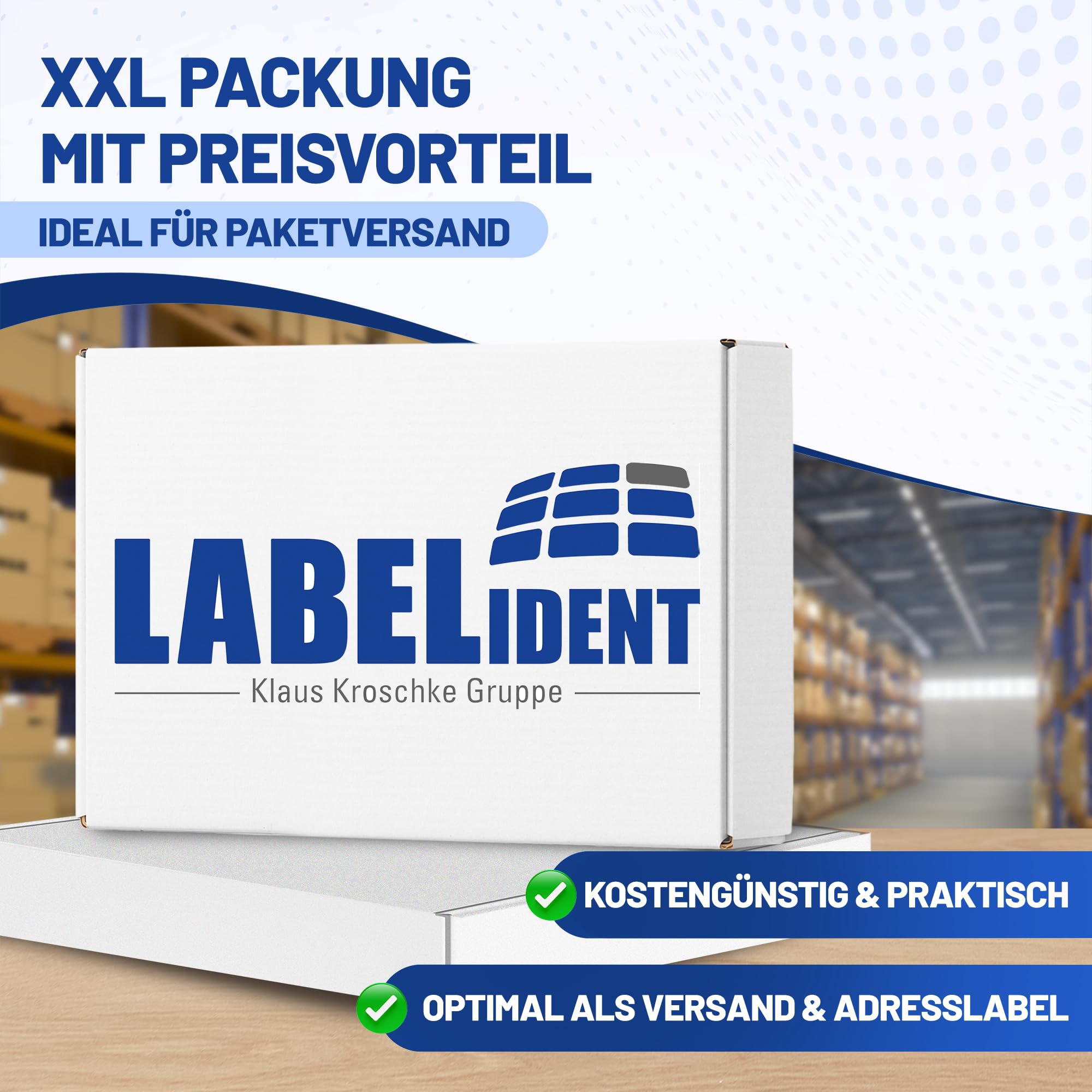 Labelident Laser-Etiketten 105 x 148 mm - 4 Etiketten pro A4-Bogen - 2.000 Etiketten (500 DIN A4 Bögen), selbstklebend, DIN A6 Adressaufkleber, Universal-Etiketten für Laser- & Inkjetdrucker