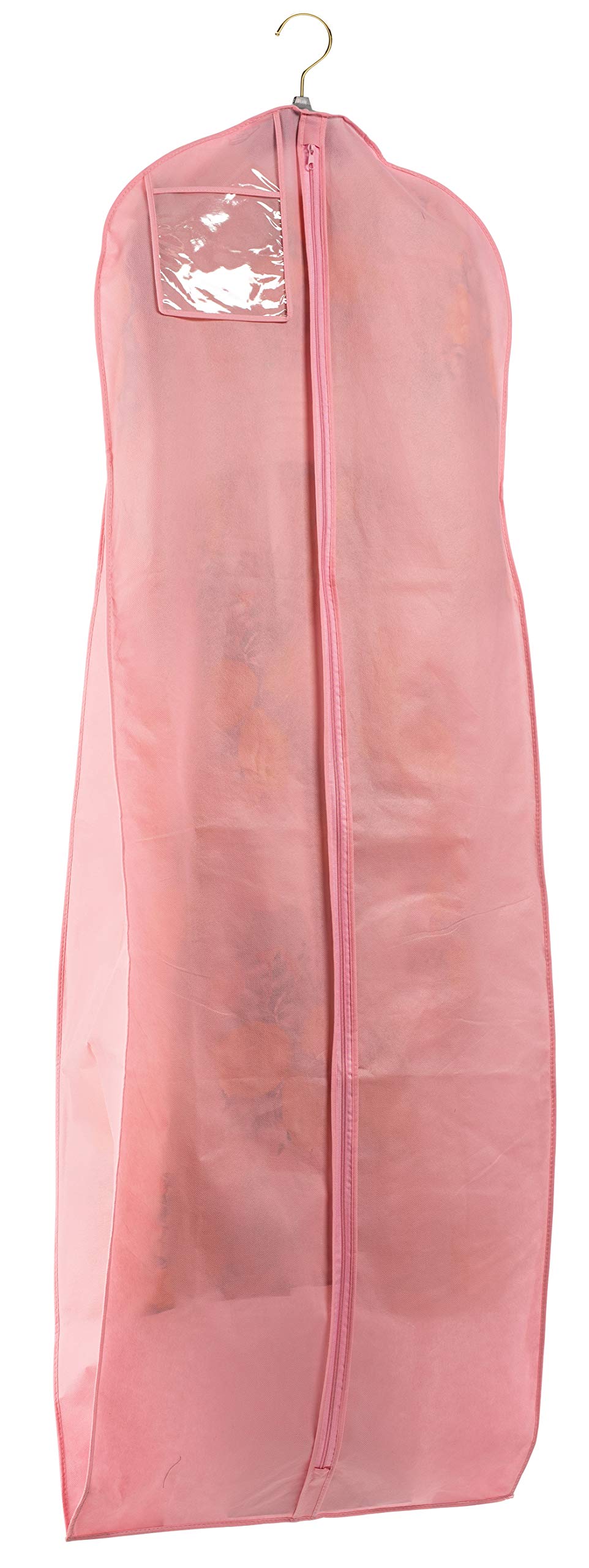 TUVAINC Tuva Breathable Wedding Gown Garment Bag, Pink, 72 Inches Long with 10 Inch Gusset Expansion