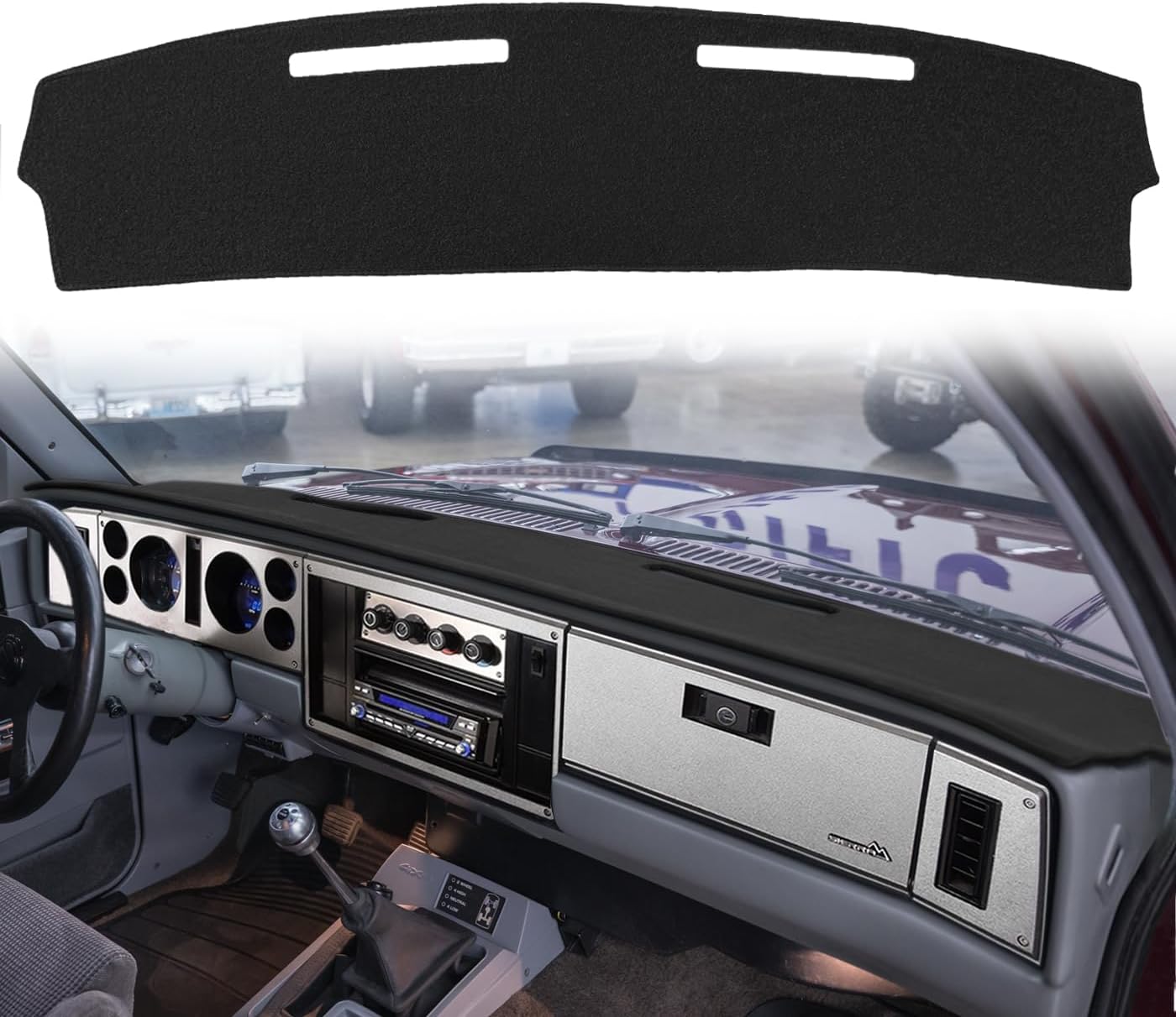 Yiz Dash Cover Mat Custom Fit for Chevy Chevrolet S10 Blazer,GMC S15 Jimmy Dashboard Cap Pad Carpet Protector J309 (Black)