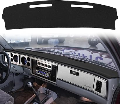 Yiz Dash Cover Mat Custom Fit for Chevy Chevrolet S10 Blazer,GMC S15 Jimmy Dashboard Cap Pad Carpet Protector J309 Black