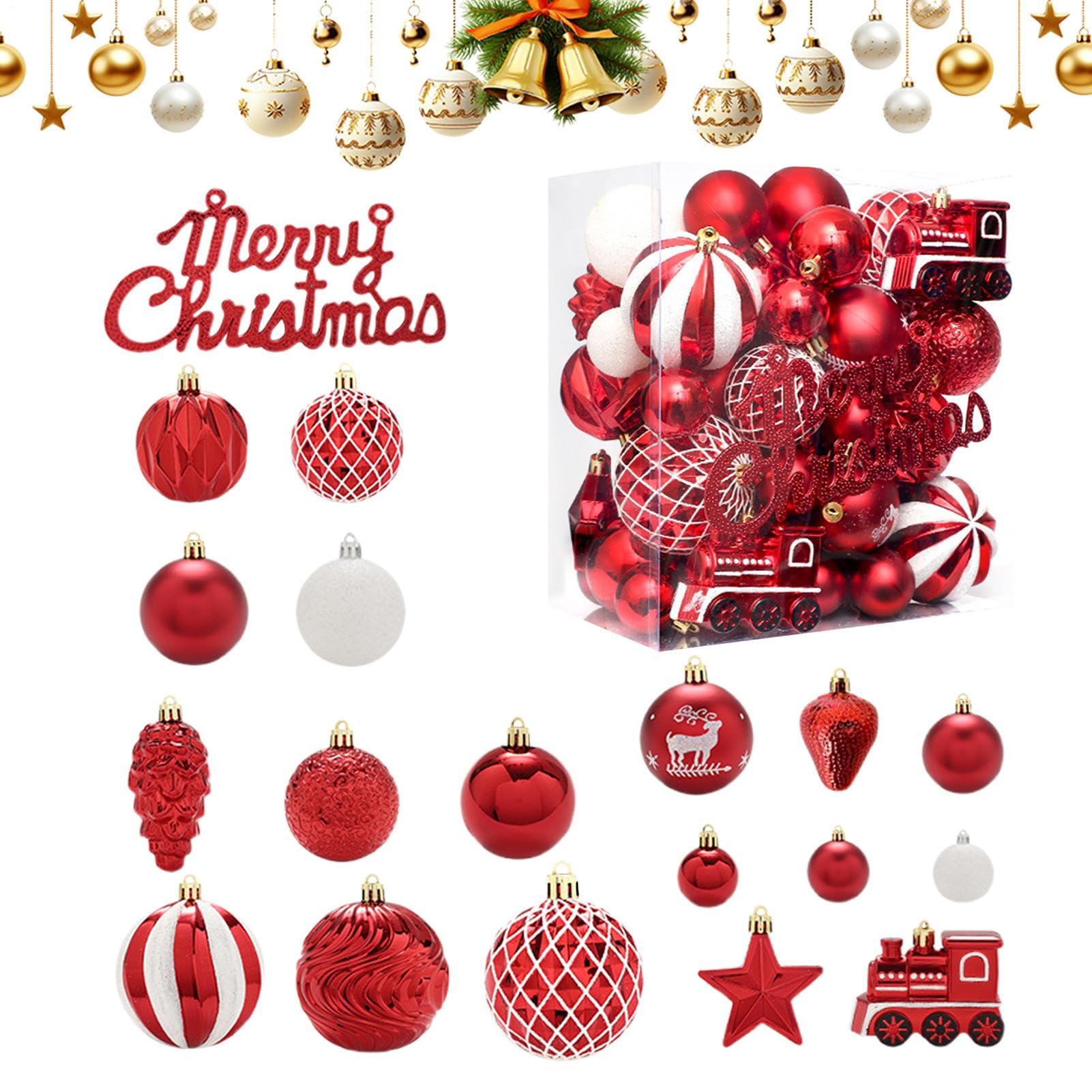 Ornements de Noël incassables lot de 65 pièces pour décoration d'arbre et fêtes