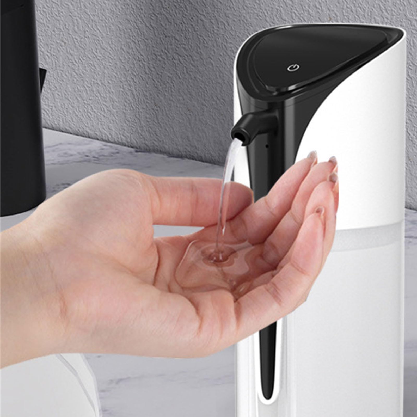 Dispensador de jabón con sensor de movimiento USB C, recargable, sin contacto, ajustable, impermeable, para baño y cocina, sensor de movimiento
