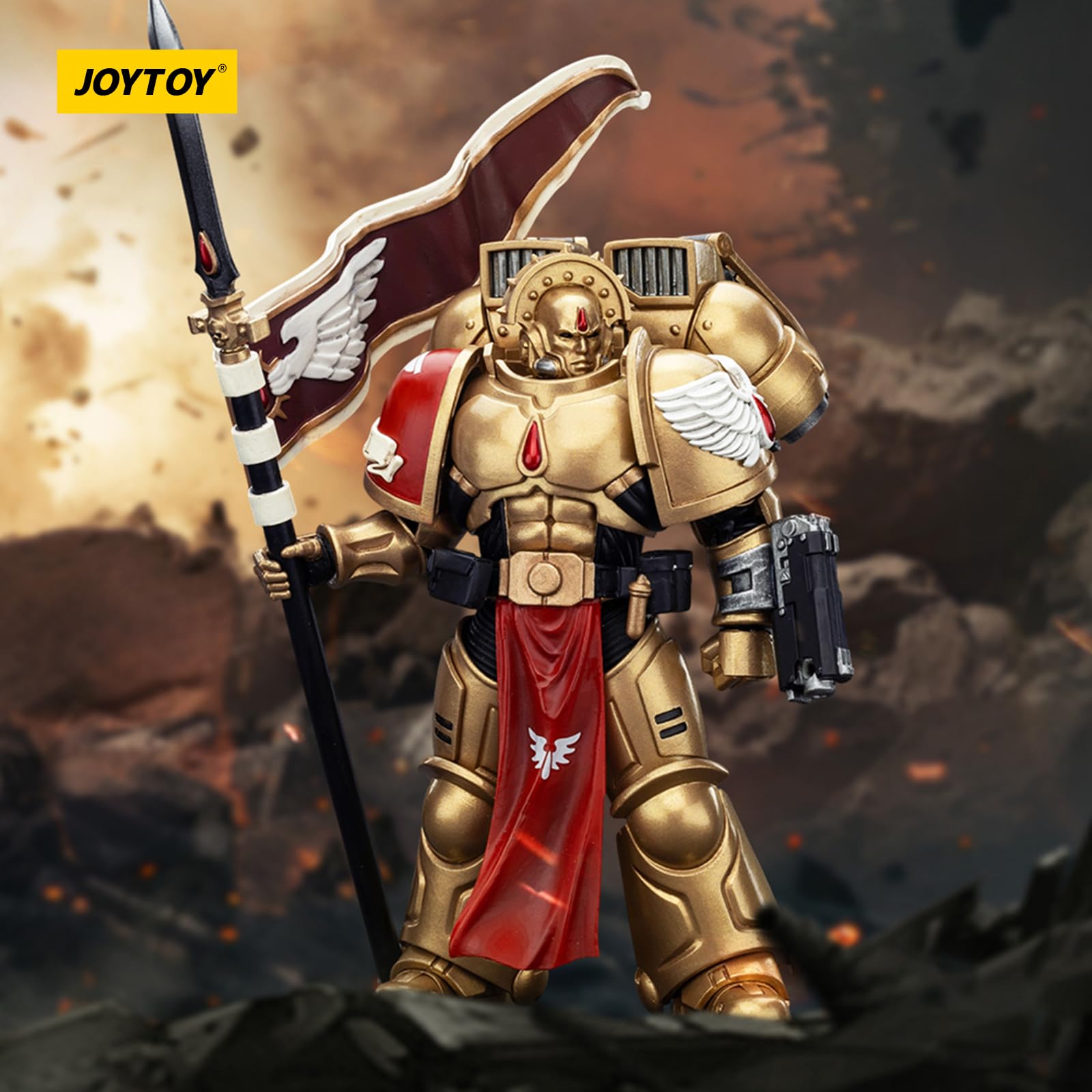 JOYTOY Warhammer 40k Blood Angels Sanguinary Guard 3 with Angelus Boltgun and Encarmine Spear 1/18 Action Figure Collect And Display Model - Image 2