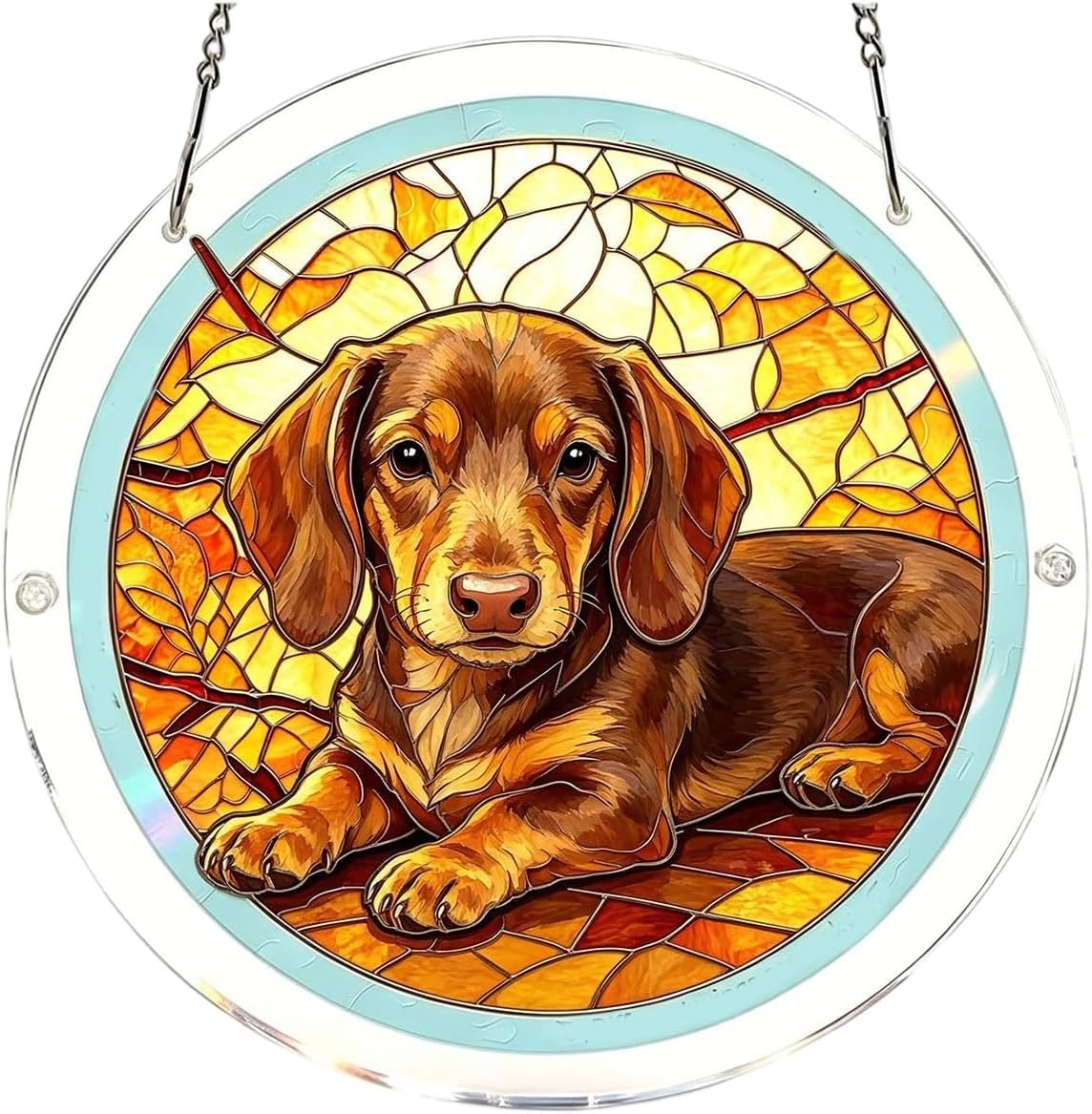 Dog Acrylic Jigsaw Puzzles Suncatcher, 7.4 Inch Window Hanging Suncatcher Acrylic Puzzle, DIY Home Decor Art Gift