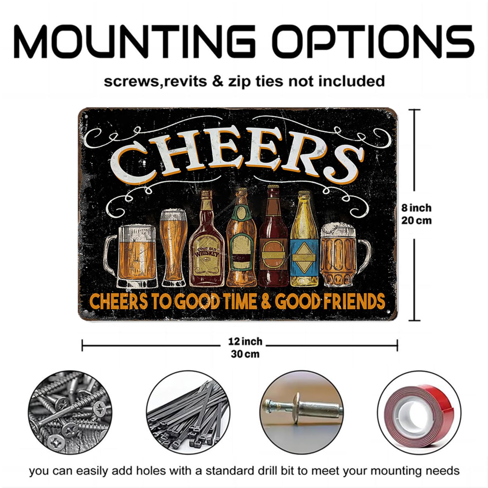 Funny Vintage Metal Tin Bar Signs, Man Cave Accessories Home Pub