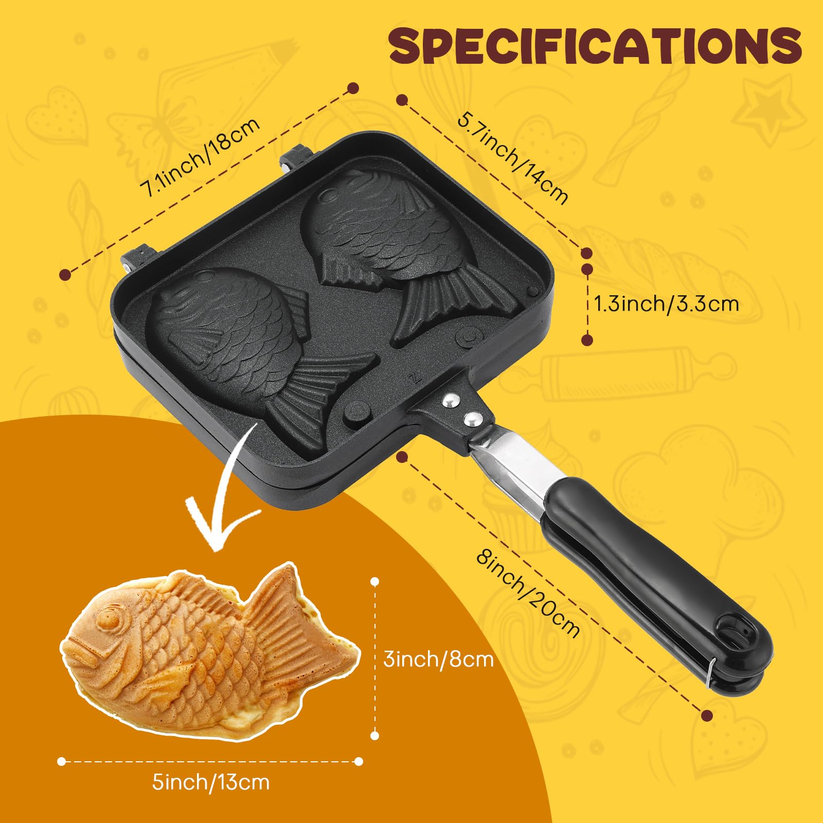 Taiyaki Maker - Fish Waffle Pan for Home Cooking -3 Taiyaki Maker - Fish Waffle Pan for Home Cooking -3