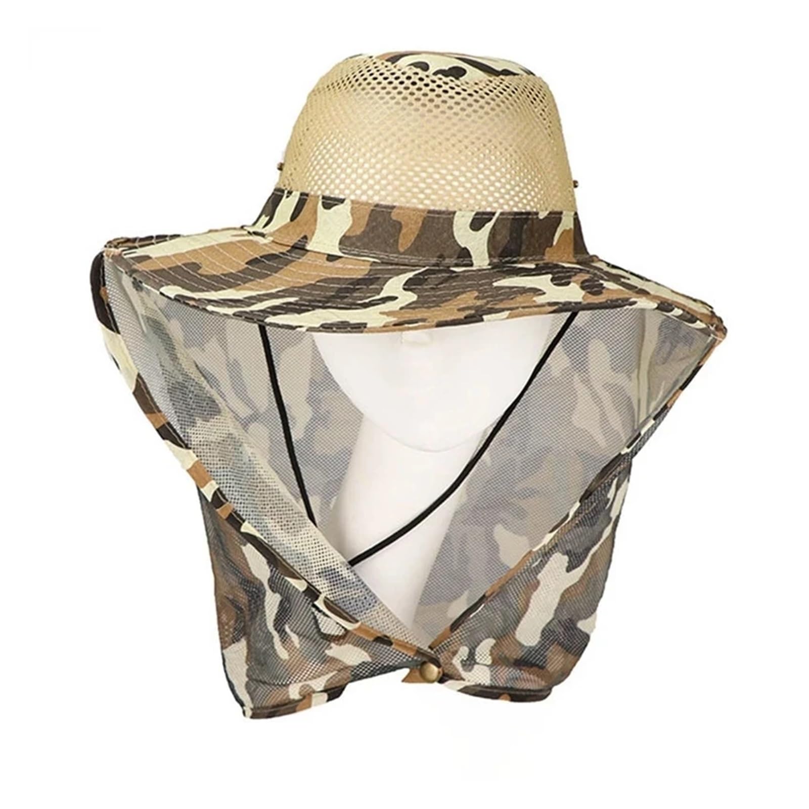 Outdoor-Angelhut mit breiter Krempe, for Herren, Netz-Angelkappe, Strandhüte, Sonnenschutz, UV-Schutz, Schattenhut, Gardering-Hut(Color-01)