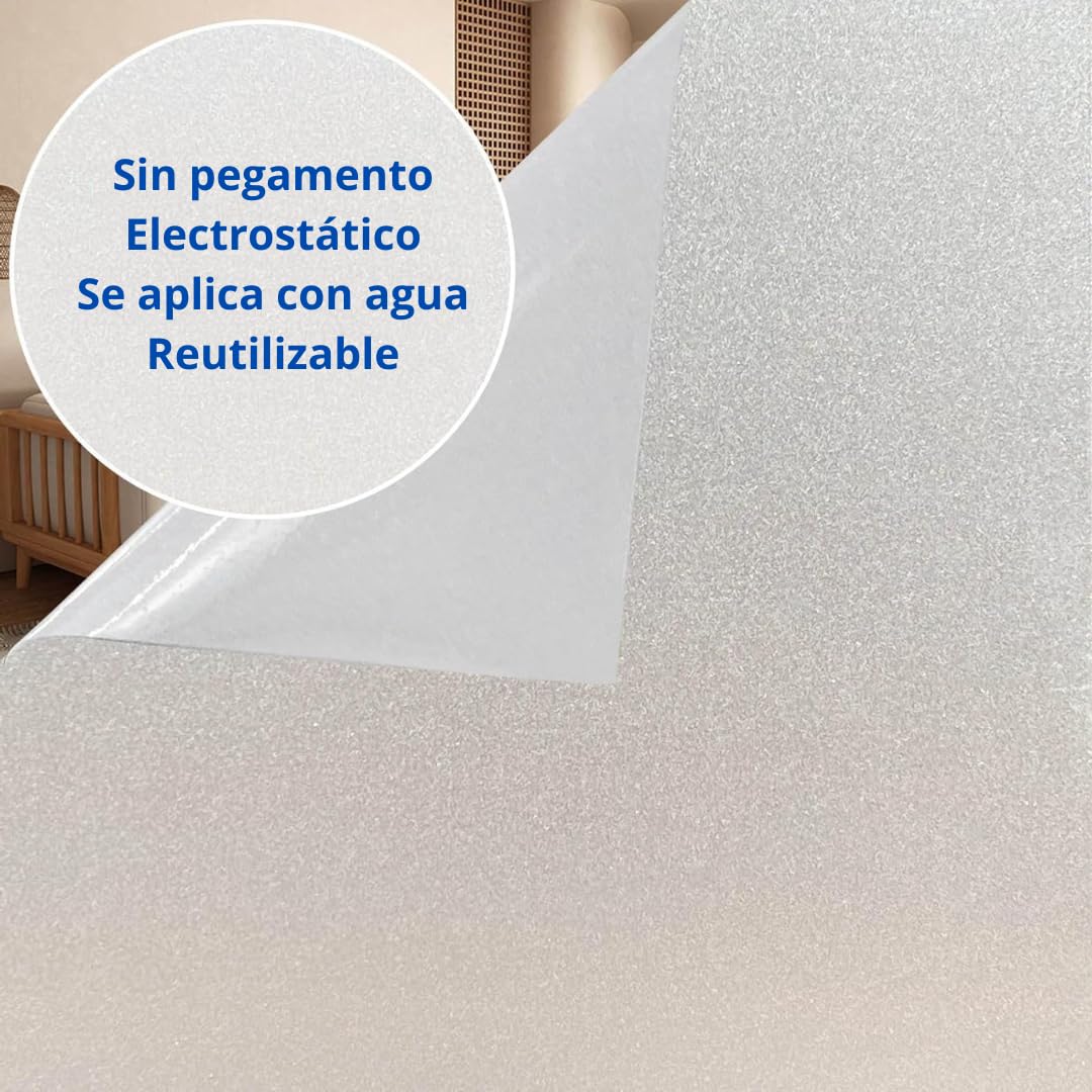 Película de privacidad para Ventanas (120x200cm) Muchos TAMAÑOS Grandes Mate Satinado Autoadhesivo sin Pegamento Anti UV sin residuos Fácil aplicación Ventanas Cabina de Ducha Adhesión estática