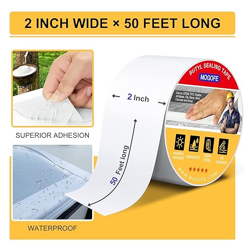 Miniatura 2 de Cinta selladora de techo de rv blanca para reparación de techos fugas de techo de caravana (2 pulgadas x 50 pies)