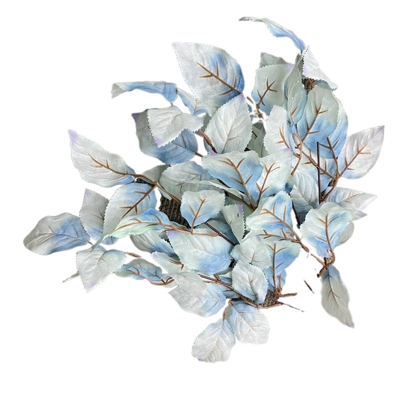 5/6PCS Wedding Decor Pink Silk Bouquet Simulation Plants Auditorium Decoration Artificial Green Plant Leaf Fake Flower(Light blue,6pcs)