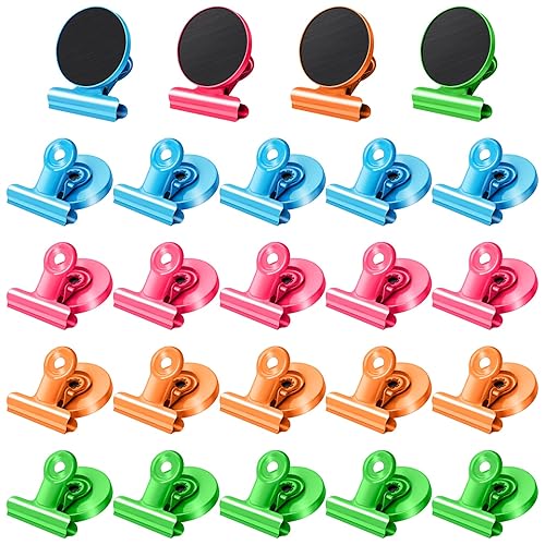24 Pack Refrigerator Magnets - Heavy Duty Magnetic Clips for Fridge - Scratch Free - Perfect for Home, School, Office (Colorful)
