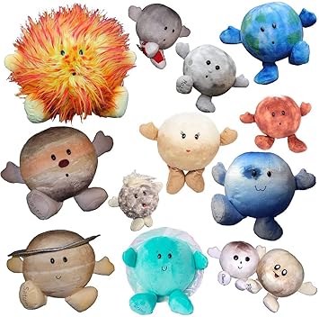 Celestial Buddies Solar System Set 12 Piece Buddy Science Astronomy Space Educational Plush Blue Planet Toys