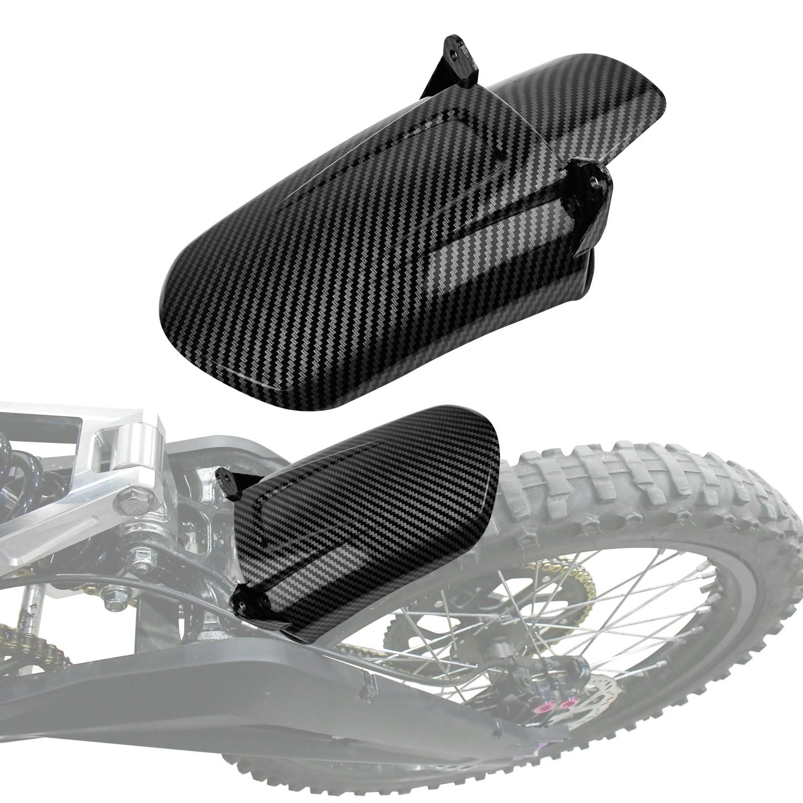 Cusion Fenders Water Transfer Carbon Fiber Pattern Rear Wheel Front Fenders for Surron Light Bee X Off-road Electric Bike Motorcycle Accessories Sur-ron Parts