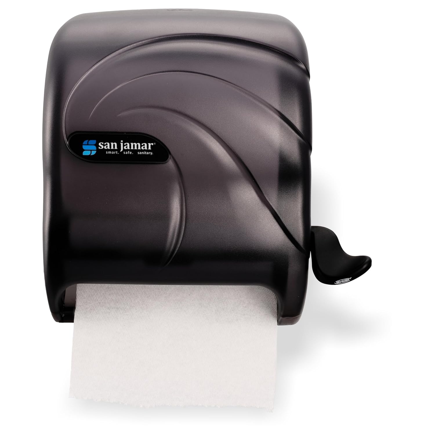 San Jamar Oceans Element Paper Towel Dispenser Fits All Core Sizes with Lever for Bathroom, Kitchens, and Restaurants, Plastic, 8.5 x 12.5 x 12.75 Inches, Black Pearl