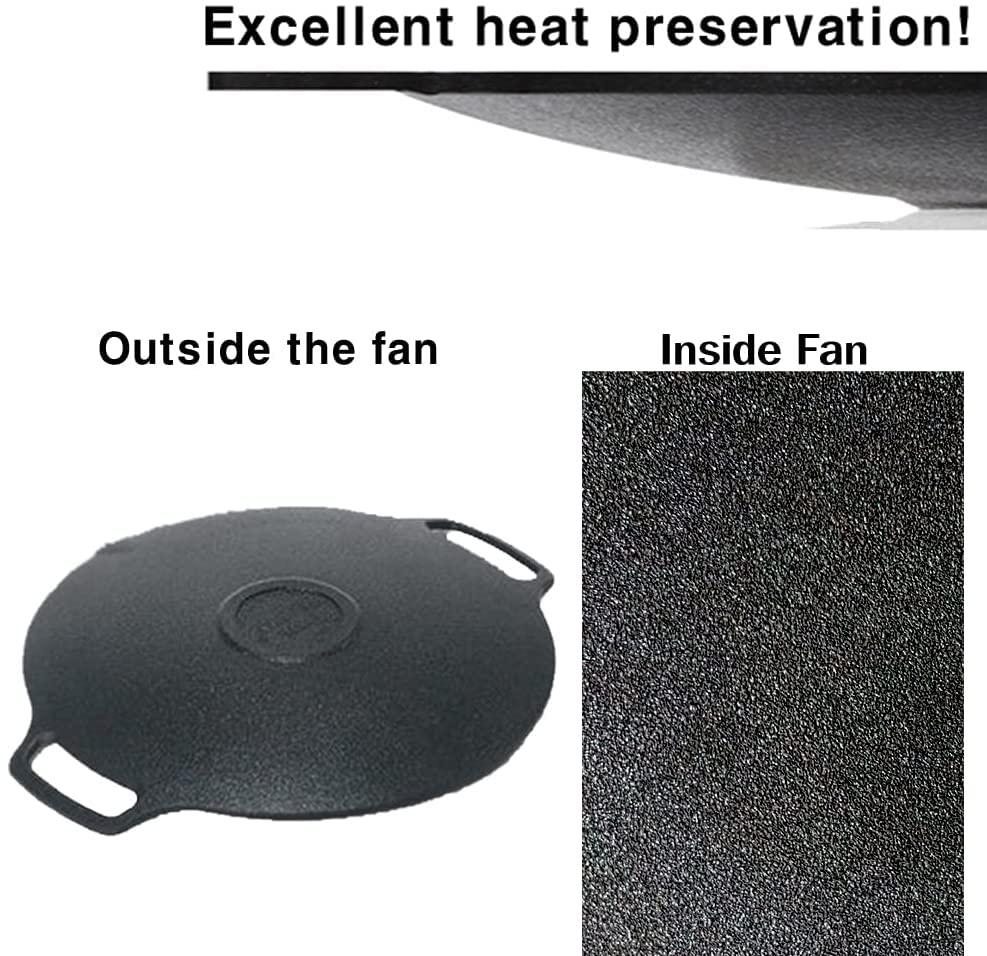 SCSP - Korean BBQ Grill Non-stick Grill/Natural Material 6 Layer Coating/[Made In Korea]Circular size 13 inches[Bag included] Can be used for both home and outdoor stoves.