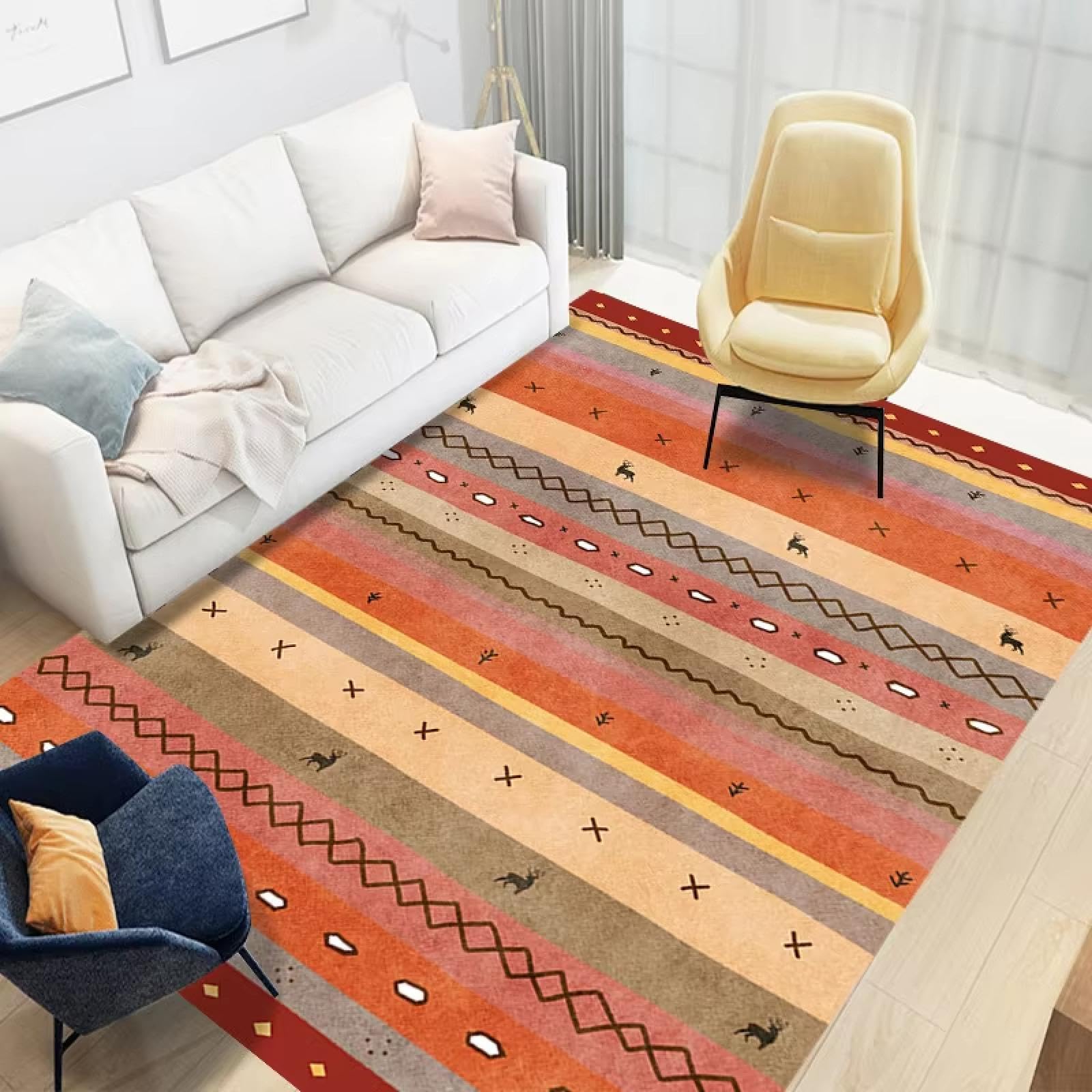 Alfombra marroquí suave que elimina el frío del suelo en salas y habitaciones