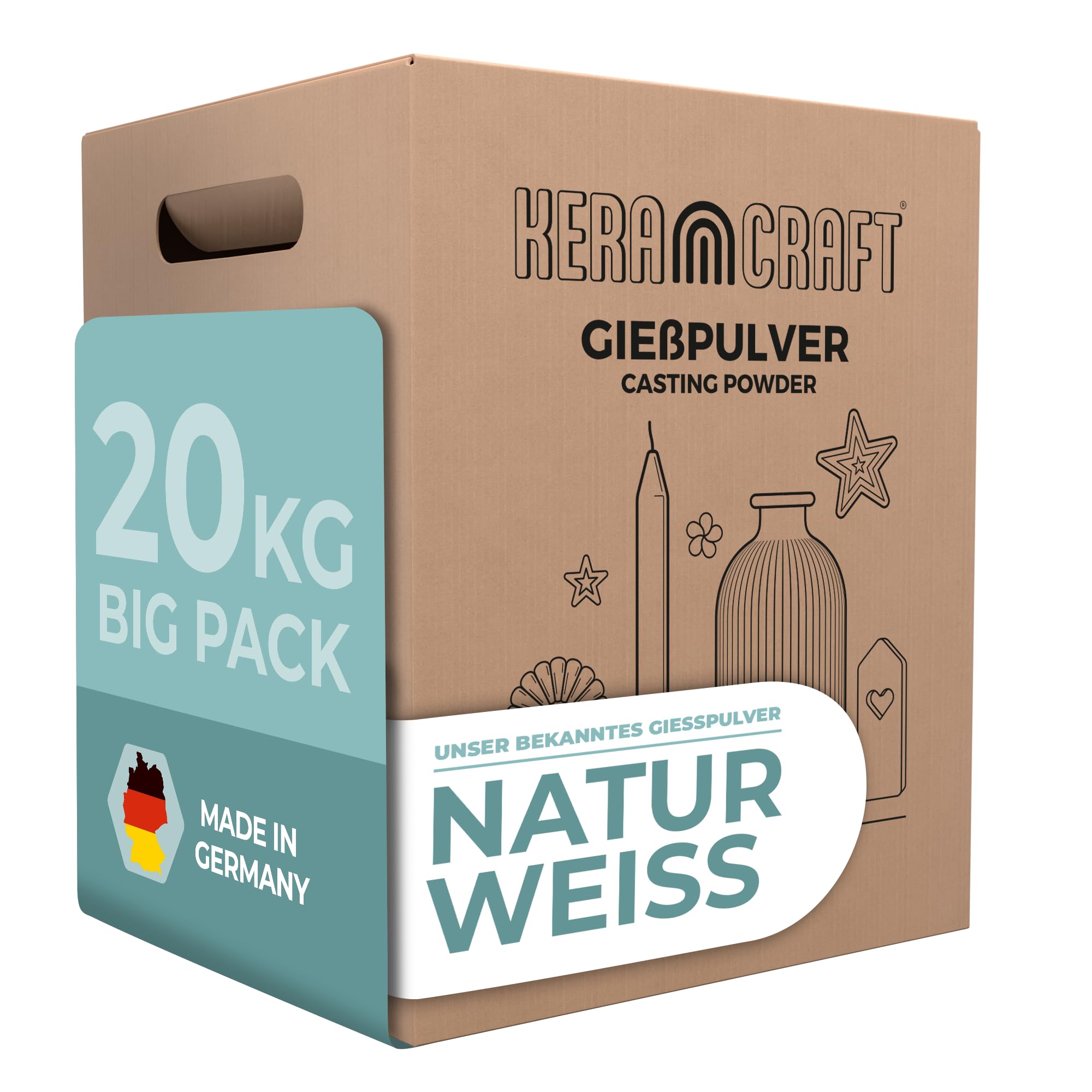 Keracraft Polvo de modelado blanco 20 kg – Modelado en relieve blanco para proyectos creativos