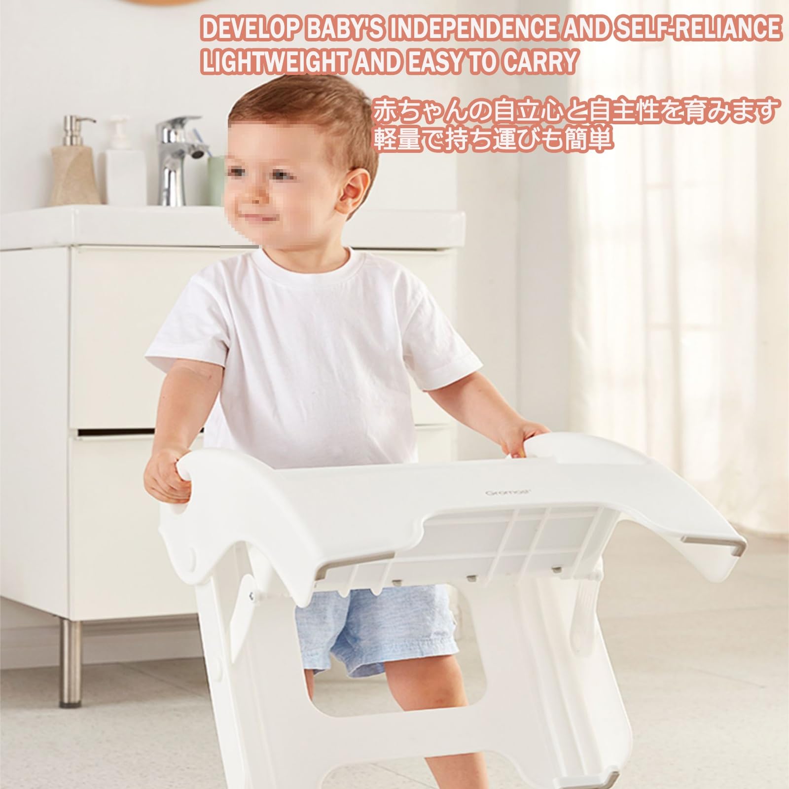 Sgabello Pieghevole In Plastica Con Tappetino Antiscivolo For Bambini