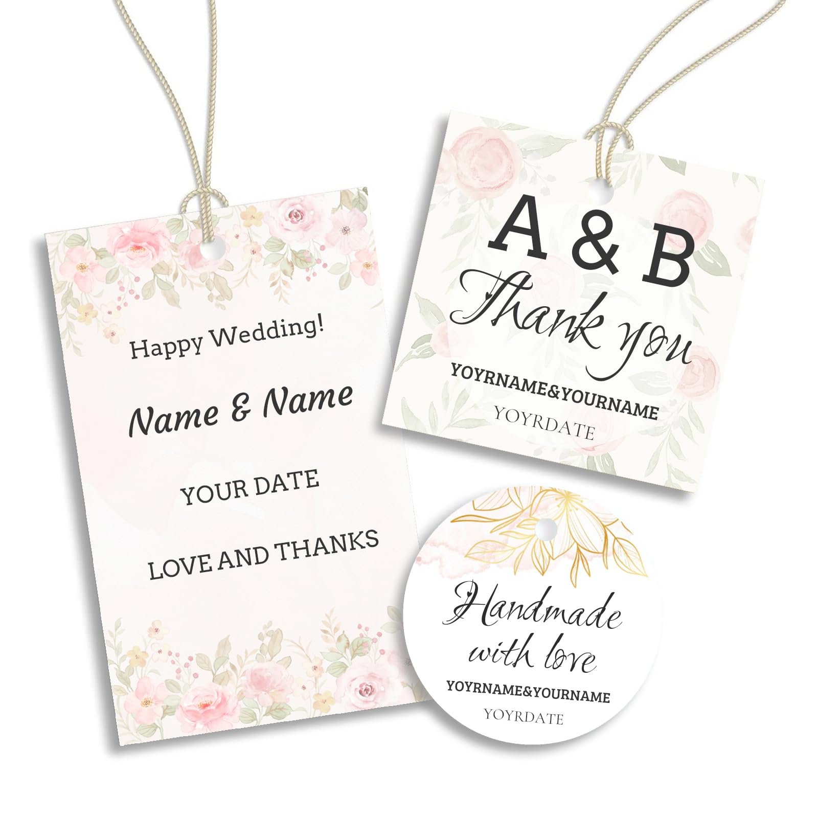Custom Hang Tags, Personalized Paper Tags Customize Any Logo Text, Customized Gifts Wrapping Labels, Personalized Hang Tags for Clothes Gift Handmade Business Wedding Birthday Favors