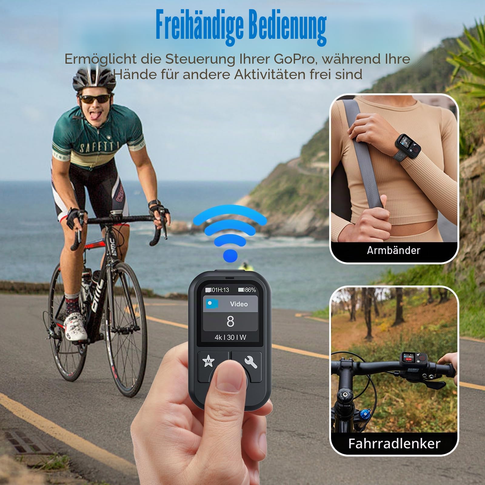 OBEST Remote Control für GoPro, Action Kamera Zubehör, Kompatibel mit der kabellosen Bluetooth-Fernbedienung mit Color Display, Smart Wireless Controller Kompatibel mit Go Pro 13 12 11 10 9 8 Max