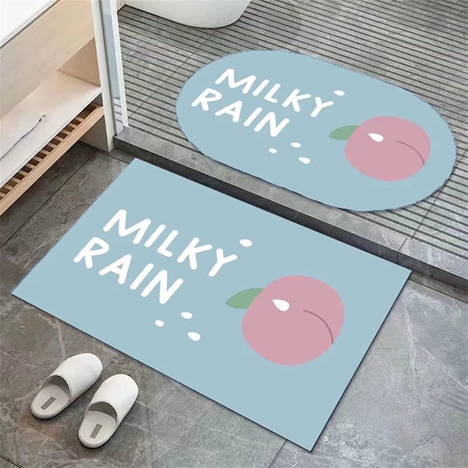 Paquete de 2 alfombras de baño súper absorbentes para baño, Antideslizantes, alfombras de Ducha de diatomeas, Alfombrillas de Secado rápido, Suaves, se Ajustan Debajo de la Puerta para la Ducha del