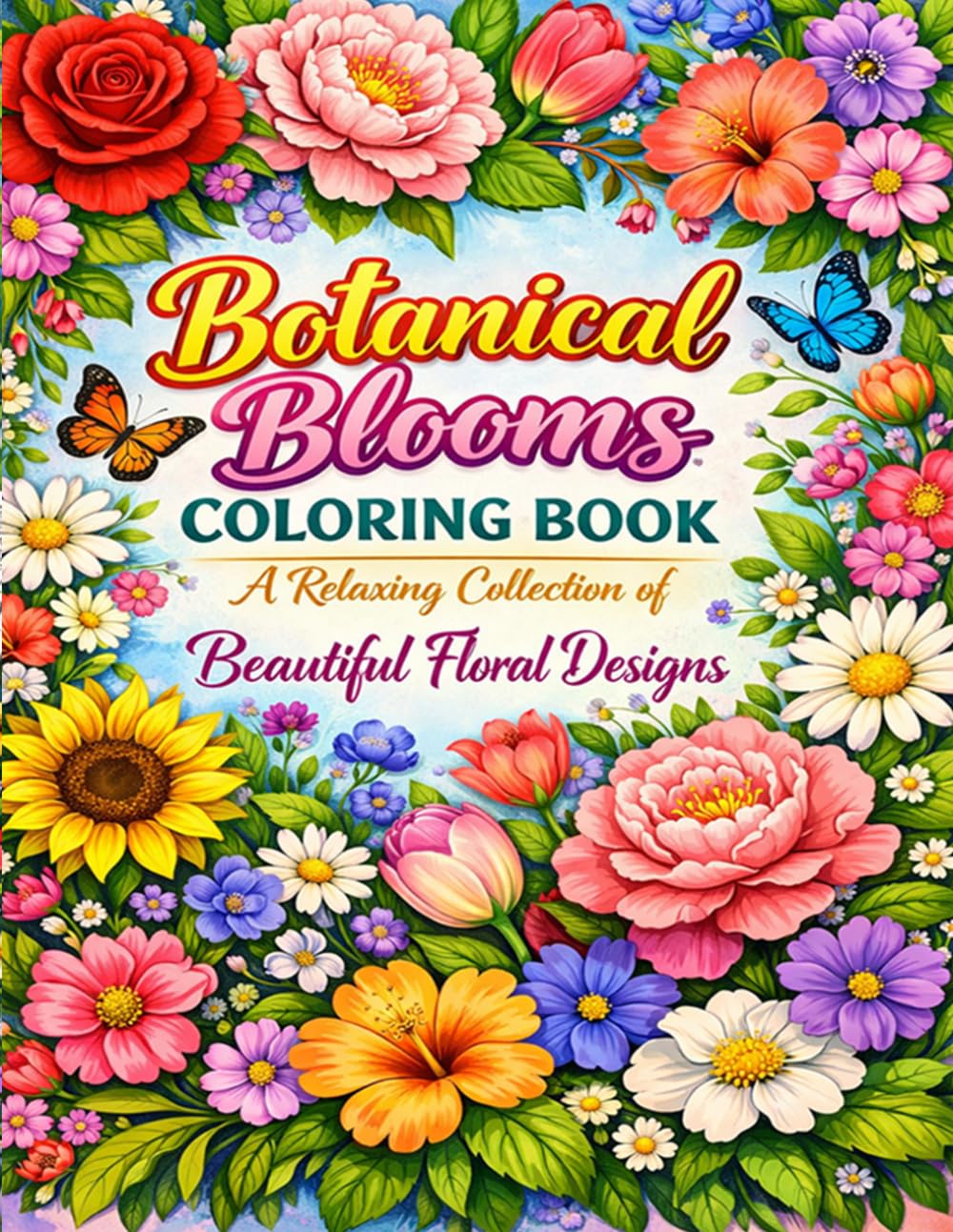 Botanical Blooms Coloring Book: A Relaxing Collection of Beautiful Floral Designs