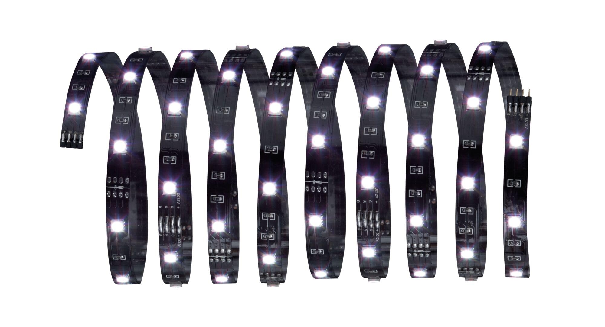 Paulmann 70252 YourLED ECO Strip 3 m RGB Multicolour LED Strip uncoated Light Strip Black Light Strip Colourful 14.5W 330 lumens 90 LEDs