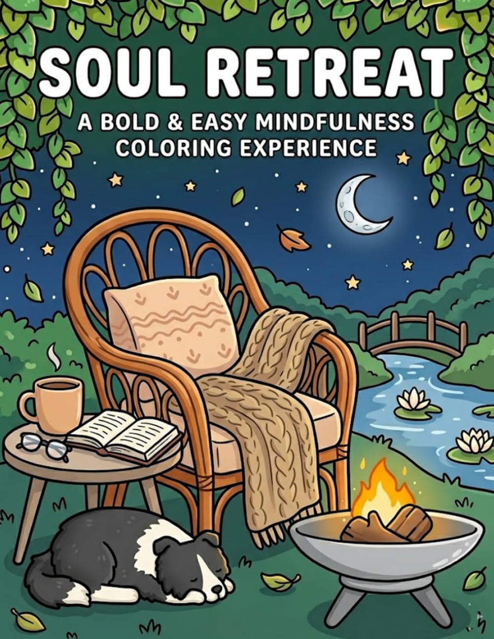 Soul Retreat Bold and Easy Coloring Book for Adults: Relaxing Coloring Pages with Peaceful Escapes, Cozy Retreats, Nature Scenes, and Calming Designs for Stress Relief and Mindfulness