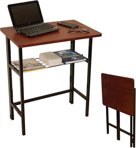 Anexo Metal Folding Computer Work from Home Wooden Table for...
