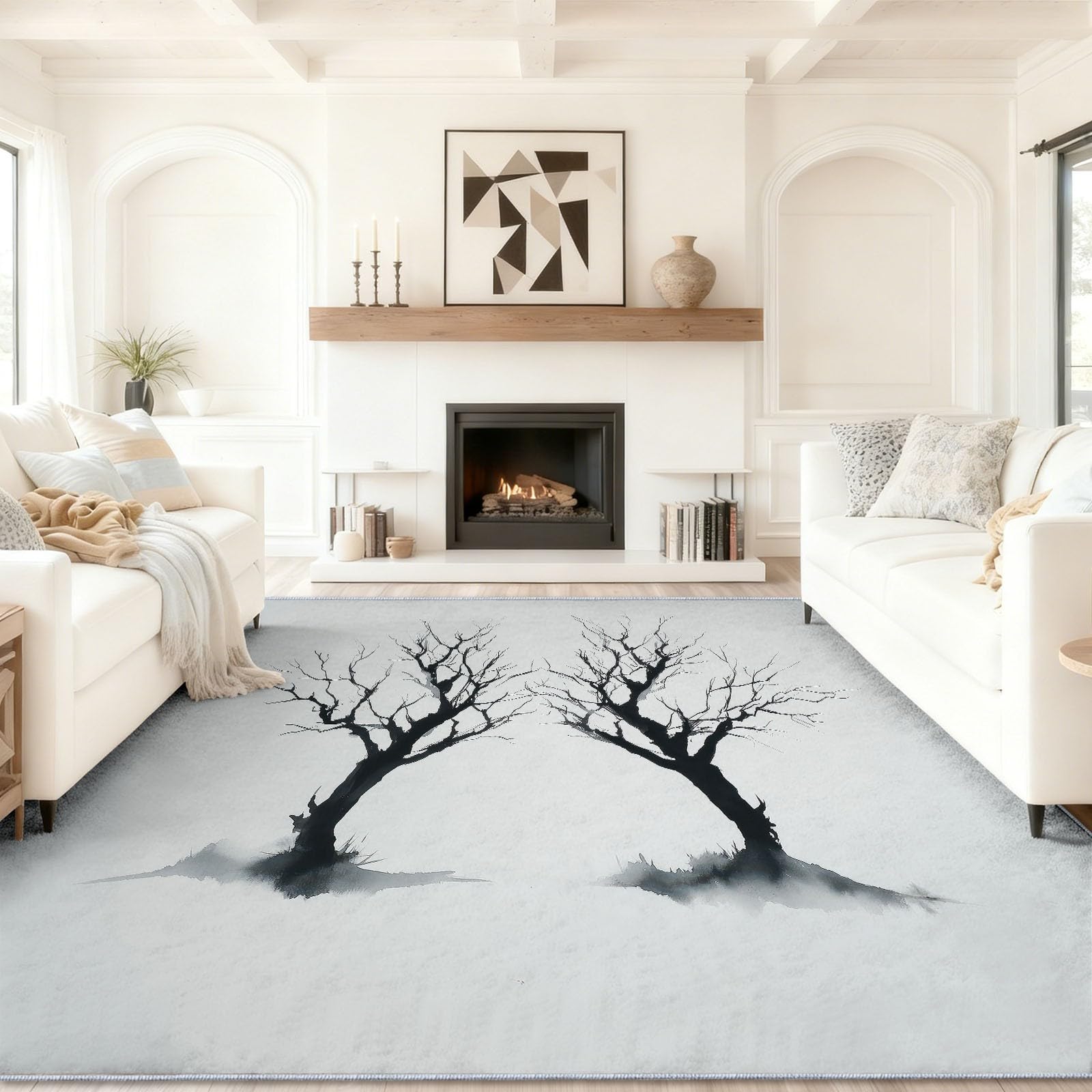 Tapis salon lavable en machine anti-perte de poils 160x230 cm