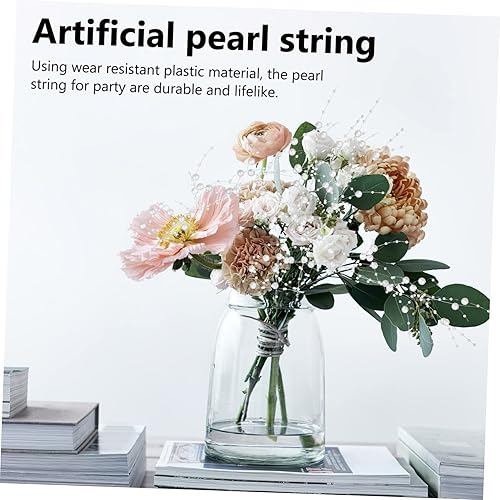 Miniatura 3 de HOMSFOU 1 rollo de florero de perlas cadena de perlas cuentas guirnalda de cuentas velas flotantes jarrón relleno decoración de boda
