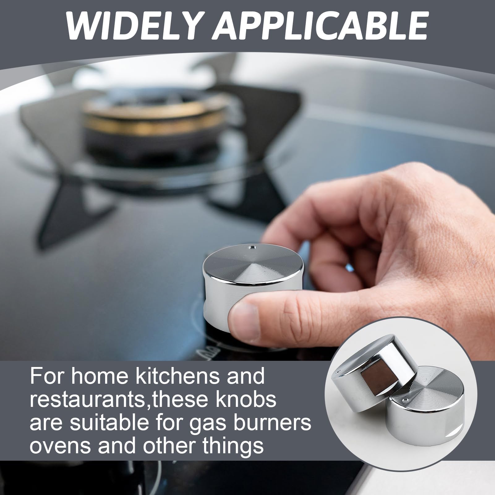 Set 6 Manopole Forno Argento - Pomelli 6mm Universali Per Stufe A Gas E Piani Cottura - Foto 12