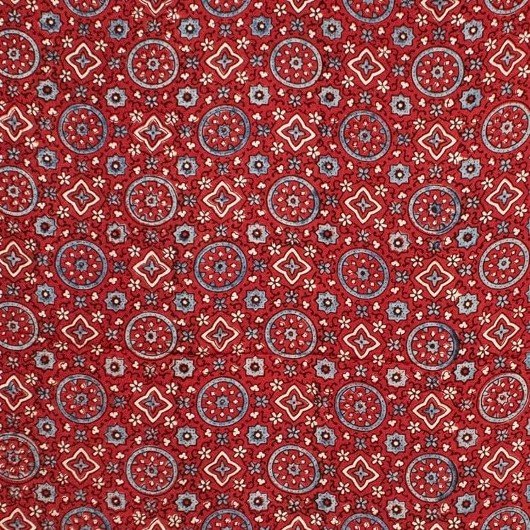 Image of Ethnics of Kutch Womenss Ajrakh Modal Silk Natural Dye Hand Block Print Saree with Blouse Piece - 5.5 Mtr Length