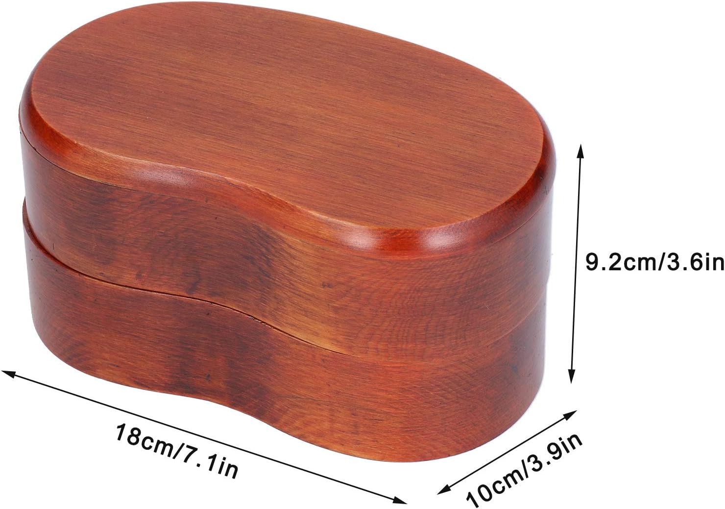 Lunch Box, Double Layer Elegant Japanese Box Wooden Sushi Box Waist Shape For Office Workers