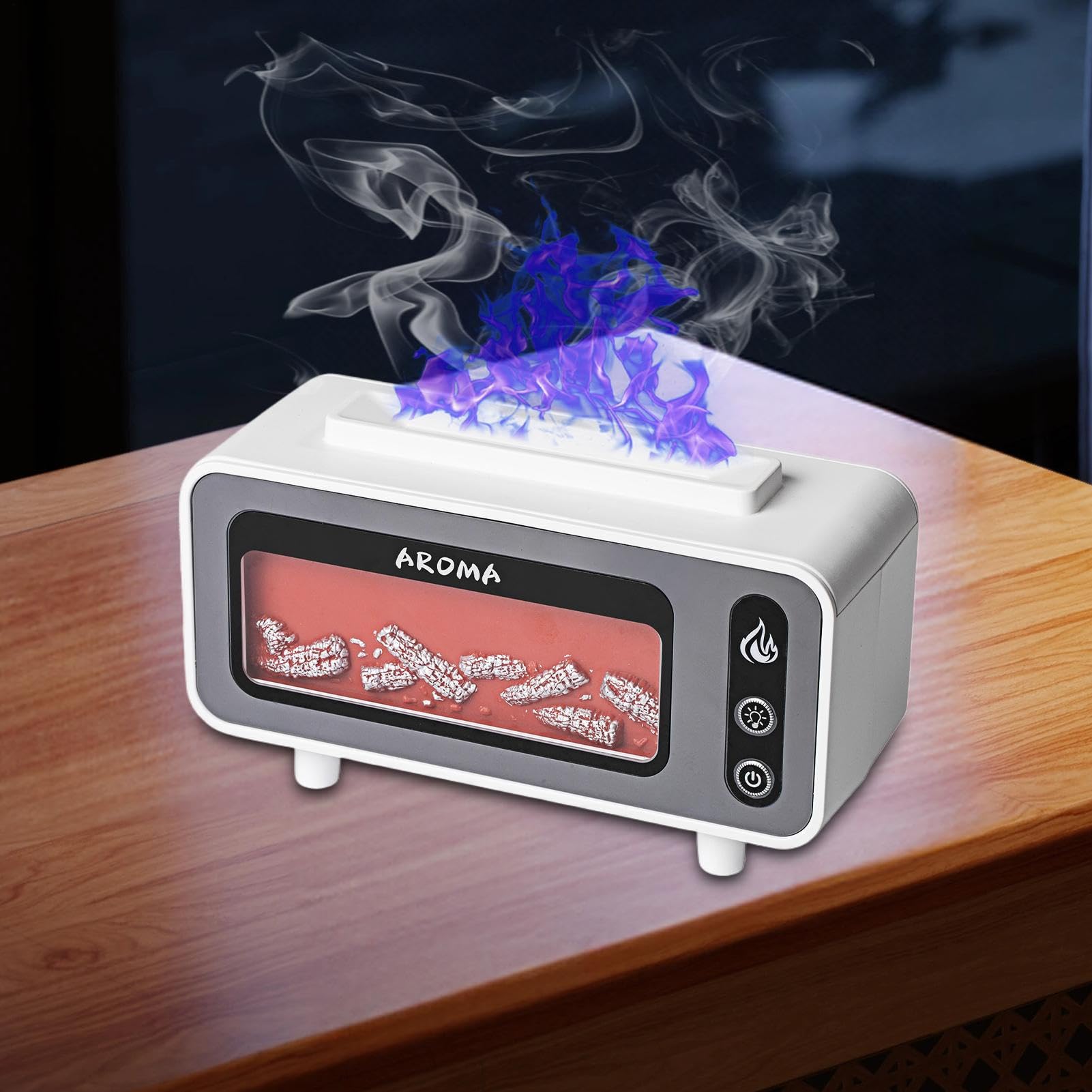 Umidificatori D'Aria Per Camera Da Silenziosa Luce Notturna LED 200 ml | Diffusore per Aromaterapia a Fiamma di Per Camera Del Neonato, Bagno, Seminterrato, Soggiorno, Auto, Yoga, Sp