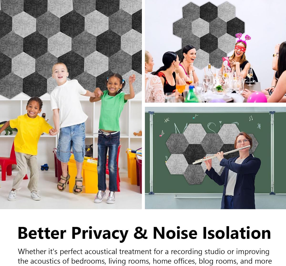 Felt Cork Board Bulletin Acoustic Panels Self-Adhesive 12 * 10" Soundproof Wall Panels High Density Sound Dampening Panels Studio Sound Proof Foam Sound Absorbing Tile Wall Photo Memos Home Office