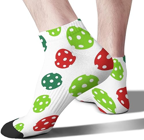 Miniatura 2 de devor Calcetines tobilleros casuales para hombre, calcetines con forro de calcetines humorísticos, calcetines de PICKLEBALL, Blanco
