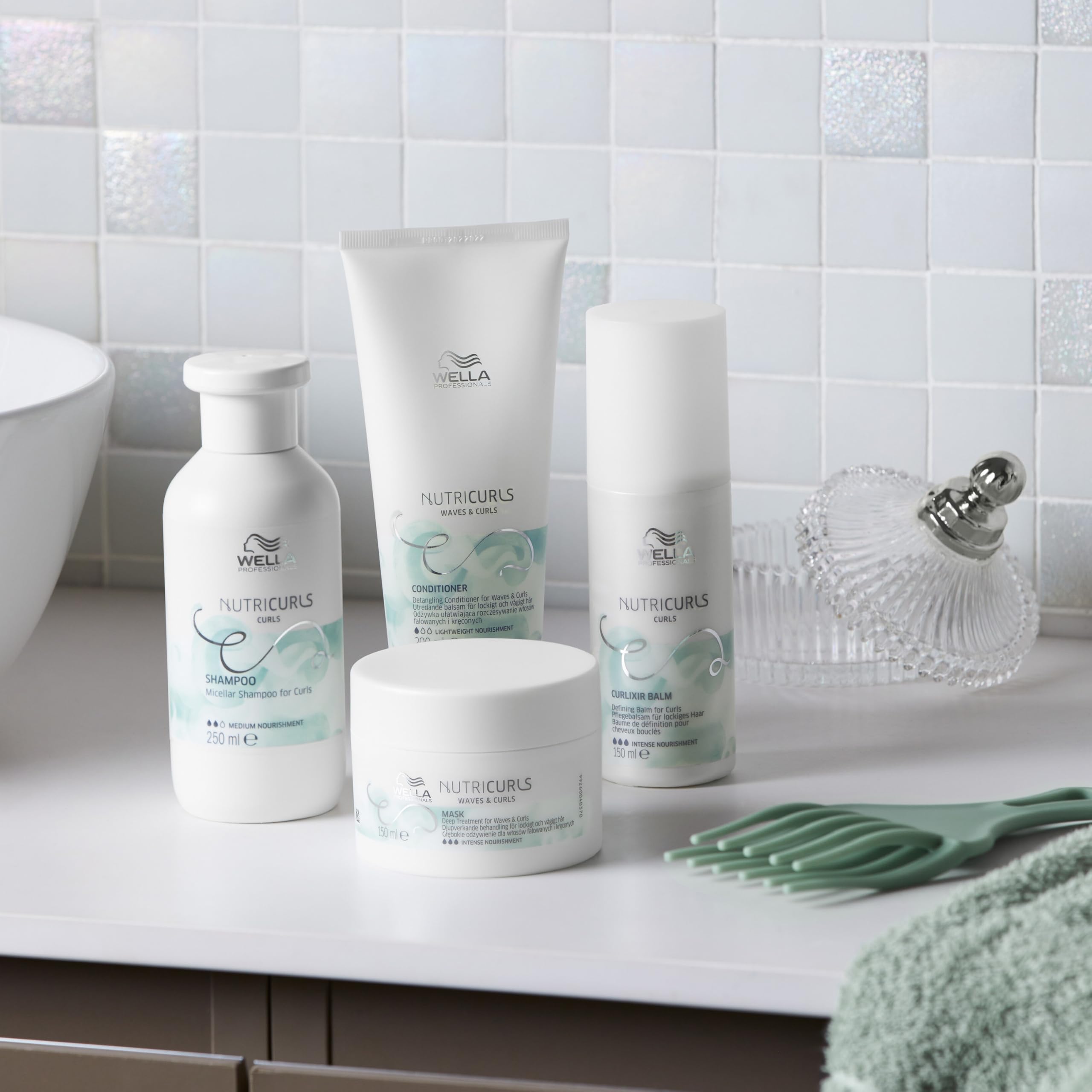 Wella Professionals NUTRICURLS - Champú Micelar - Rizos y ondas - Antiencrespamiento - Nutrición media - Aceite de Jojoba