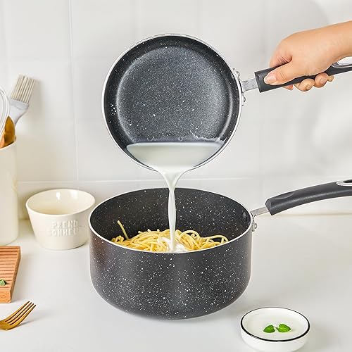 Miniatura 4 de Nonstick Saucepan Set - 3-Pieces Pot Set 1 Quart & 2 Quart & 3 Quart,Ultra Non Stick Sauce Pan Small Pot with Glass Lid,Great for Home Kitchen
