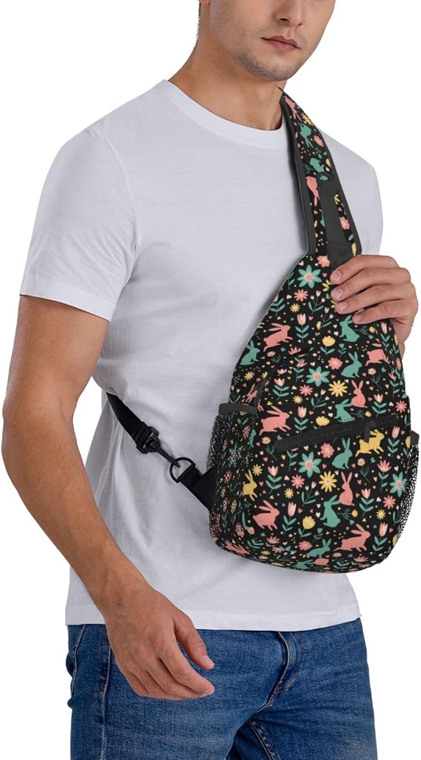 Easter Bunny Crossbody Sling Bag For Women & Men - Adjustable Easter Chest Shoulder Bag - Spring Holiday Daypack Gift - Image 8
