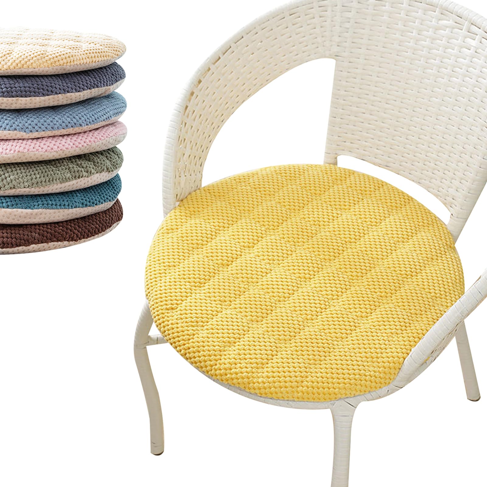Cojines redondos de pana para asiento, antideslizantes, para uso en interiores y exteriores, juego de 8 elegantes fundas de cojín para comedor y jardín con cierre de cremallera