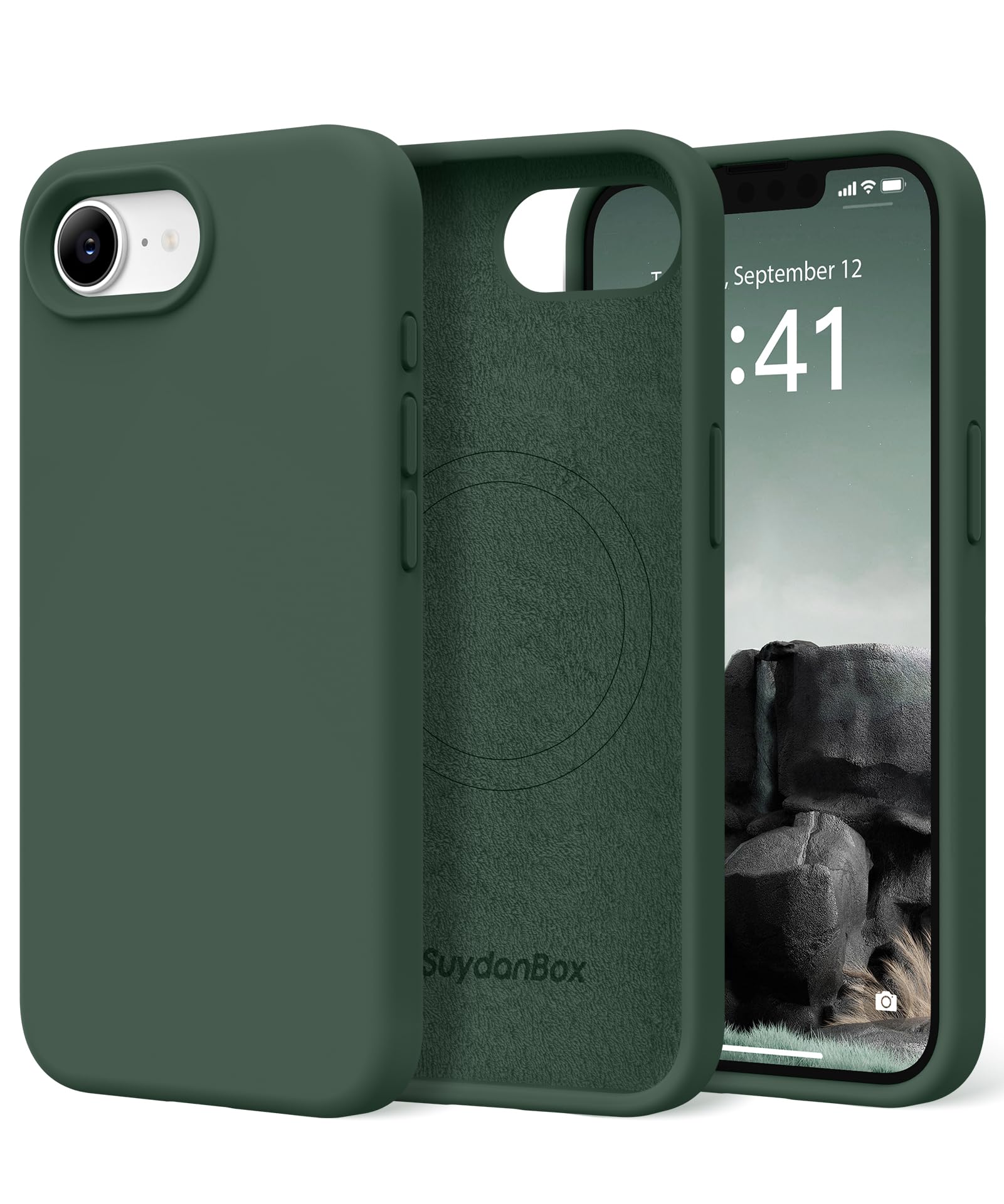 Magnetic for iPhone 17e/iPhone 16e Case Silicone Alpine Green
