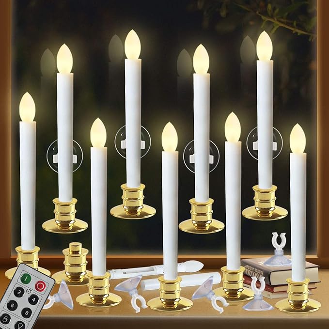 Window Candles with Remote Timers 10PCS Battery Operated