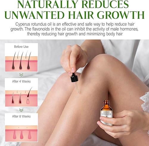 Miniatura 2 de Aceite Cyperus Rotundus, aceite Cyperus Rotundus para depilación, Cyperus Oi-l Natural, calmante y suave, reduce el crecimiento del vello corporal,