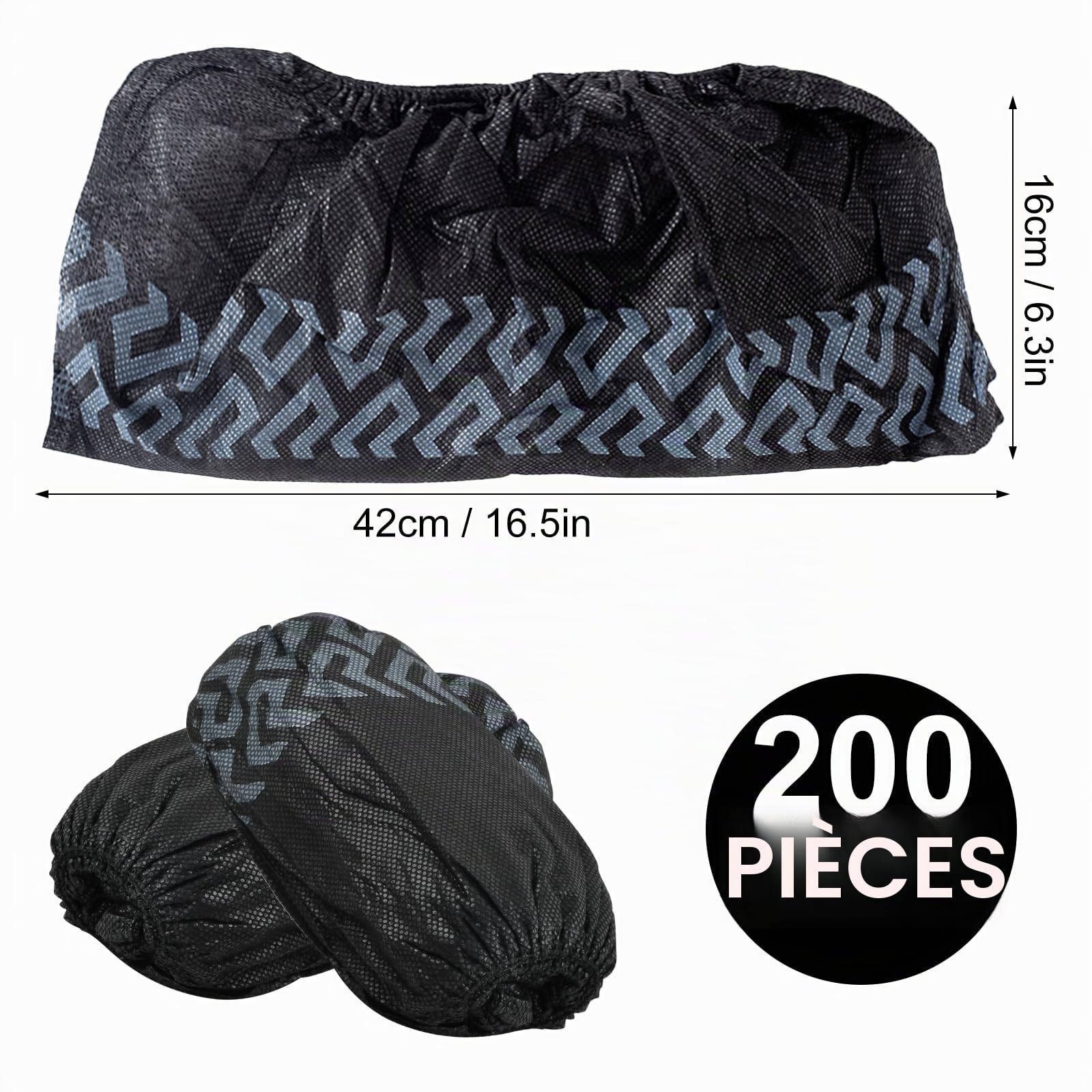 Dokeno Lot de 200 Surchaussures Jetables, Couvre-Chaussures Jetables en Tissu Non Tissé, Protege Chaussure Antidérapante et Imperméable pour Le Nettoyage de Moquette, Protection de Sol