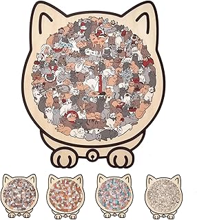 Comprar Rompecabezas de Madera con Forma de Gato de Color Morandi de 135 Piezas, Rompecabezas de Madera con Forma de Gato, desafiante Rompecabezas Irregular con Marco (A1)