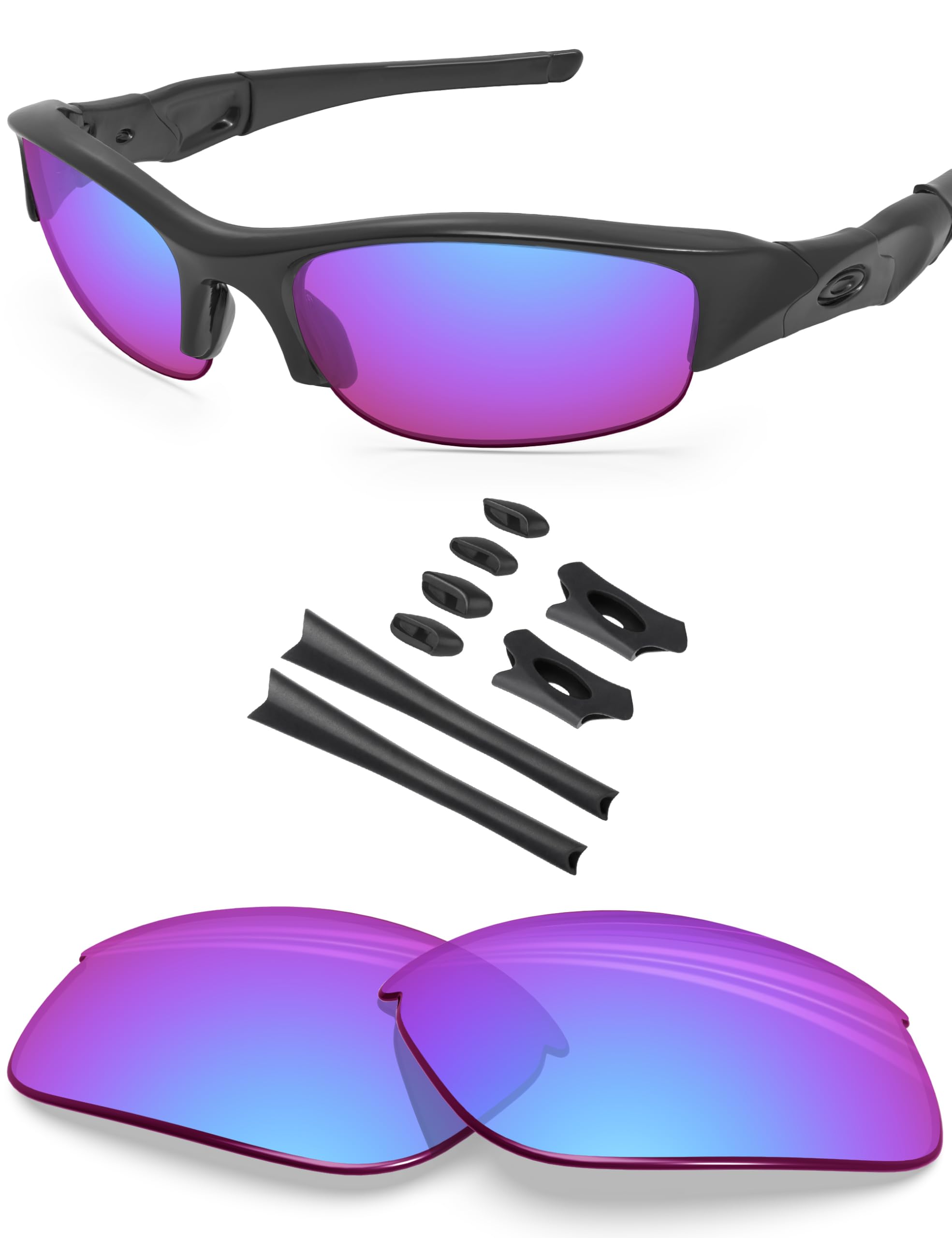 Blazerbuck Men's Rose Trail - Polarized Anti-Salt Polarized Replacet Lenses & Sock Kit For Oakley Flak Jacket - Rose Trail